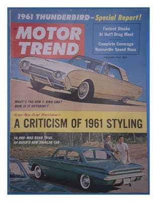 Motor Trend December 1960 1961 Thunderbird Buick Car Magazine - Image 1