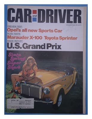 Car & Driver December 1968 Opel Sports Car Toyota Sprinter Magazine - Image 1