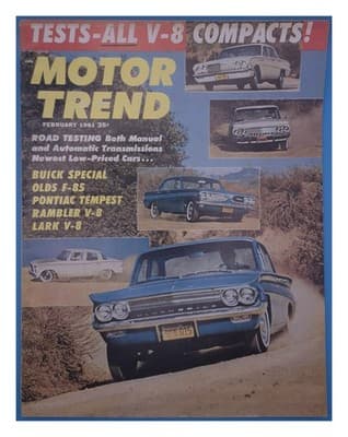 Motor Trend February 1961 V-8 Compacts Tests Magazine - Image 1