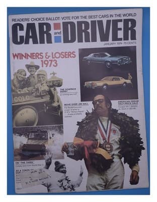 Car and Driver January 1974 Readers Choice Winners & Losers 1973 Magazine - Image 1