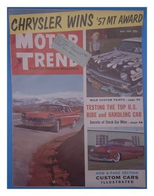 Motor Trend May 1957 Chrysler Wins Award Magazine - Image 1