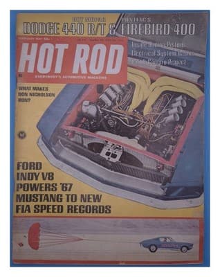 Hot Rod Feb 1967 Dodge 440 R/T Firebird 400 Mustang Magazine - Image 1