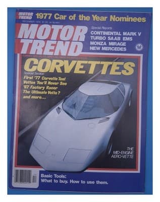 Motor Trend December 1976 Corvette Aero-Vette Car of the Year Magazine - Image 1