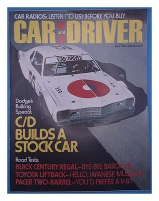 Car and Driver May 1976 Dodge Bullring Special Stock Car Magazine - Image 1