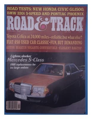 Road & Track February 1980 Mercedes S-Class Magazine - Image 1