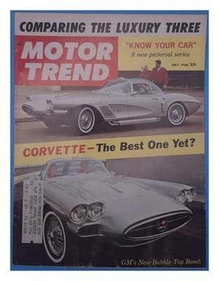 Motor Trend July 1960 Corvette Luxury Three Magazine - Image 1