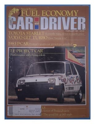 Car & Driver February 1981 Fuel Economy Toyota Starlet Volvo Turbo Magazine - Image 1