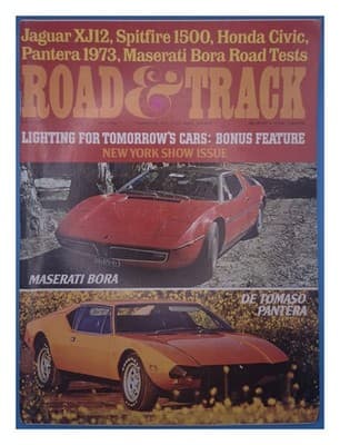 Road & Track May 1973 Jaguar XJ12 Pantera Maserati Bora New York Show Magazine - Image 1