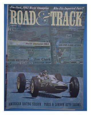 Road & Track January 1964 Jim Clark World Champion Magazine - Image 1