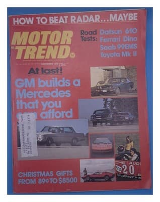 Motor Trend December 1972 GM Builds Affordable Mercedes Magazine - Image 1