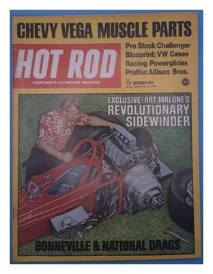 Hot Rod November 1970 Chevy Vega Muscle Parts Art Malone Sidewinder Magazine - Image 1
