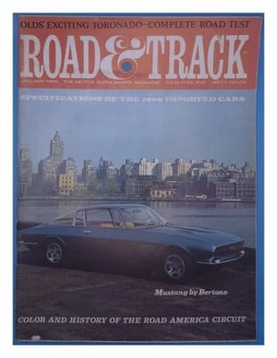 Road & Track January 1966 Olds Toronado Road Test Magazine - Image 1