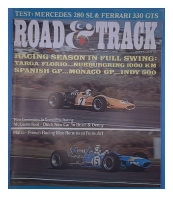 Road & Track August 1968 Mercedes 280 SL Ferrari 330 GTS Magazine - Image 1