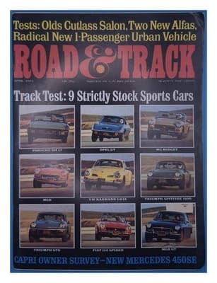 Road & Track April 1973 Track Test 9 Sports Cars Magazine - Image 1