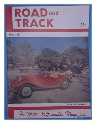 Road and Track April 1951 MG TD Road Test Magazine - Image 1