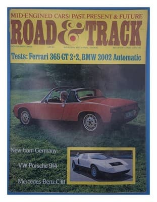 Road & Track November 1969 Mid-Engined Cars Magazine - Image 1