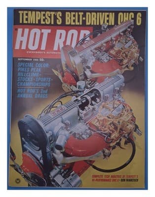 Hot Rod September 1965 Tempest OHC 6 Pikes Peak Drags Magazine - Image 1