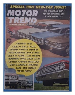 Motor Trend November 1961 1962 New Car Preview Magazine - Image 1