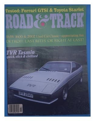 Road & Track March 1981 TVR Tasmin Ferrari GTSi Toyota Starlet Magazine - Image 1