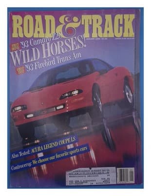 Road & Track January 1993 Camaro Z28 Firebird Trans Am Magazine - Image 1