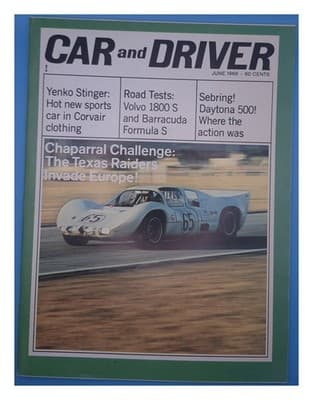 Car and Driver June 1966 Yenko Stinger Magazine - Image 1