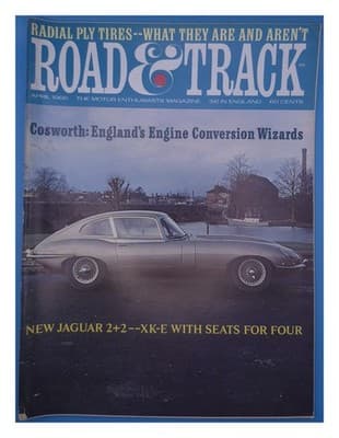 Road & Track April 1966 Jaguar XK-E Cosworth Engine Magazine - Image 1