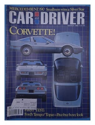 Car and Driver March 1983 Corvette Mercedes-Benz 190 Ford Tempo Topaz Magazine - Image 1