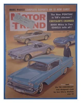 Motor Trend December 1957 15 New Cars Pontiac Chevrolet Edsels Magazine - Image 1