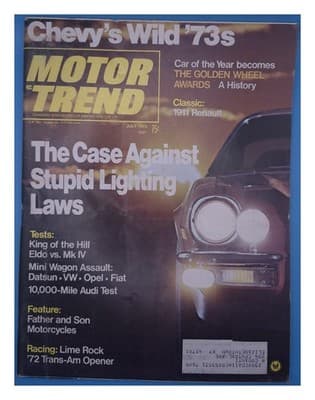 Motor Trend July 1972 Chevy's Wild '73s Magazine - Image 1