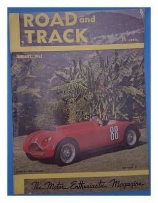 Road & Track January 1952 Red Race Car 88 Magazine - Image 1