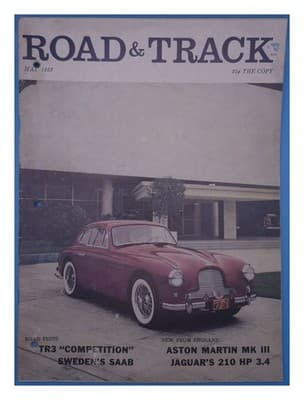 Road & Track May 1957 TR3 Competition SAAB Aston Martin Jaguar Magazine - Image 1