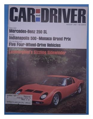 Car & Driver August 1967 Lamborghini Mercedes Indy 500 Off-Road Magazine - Image 1