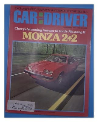 Car and Driver September 1974 Monza 2+2 VW Beetle Successor Magazine - Image 1