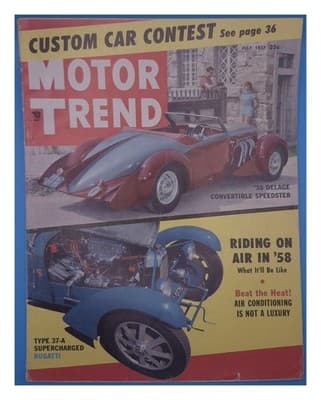 Motor Trend July 1957 Delage Speedster Supercharged Bugatti Magazine - Image 1