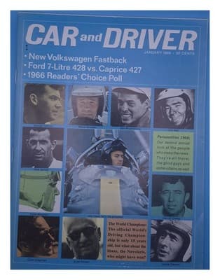 Car and Driver January 1966 Racing Personalities Magazine - Image 1