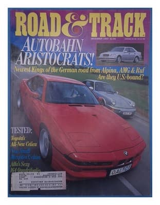 Road & Track December 1993 Autobahn Aristocrats Alpina AMG Ruf Magazine - Image 1