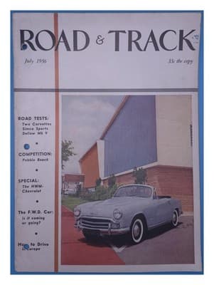 Road & Track July 1956 Corvette HWM-Chevrolet Pebble Beach Magazine - Image 1