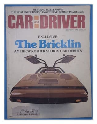 Car and Driver Jul 1974 Bricklin Sports Car Hewland Engine Magazine - Image 1