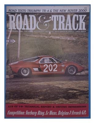 Road & Track September 1964 Triumph TR-4 Rover 2000 Racing Magazine - Image 1