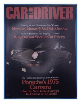 Car and Driver March 1975 Porsche Carrera Turbo Fastest Car Magazine - Image 1