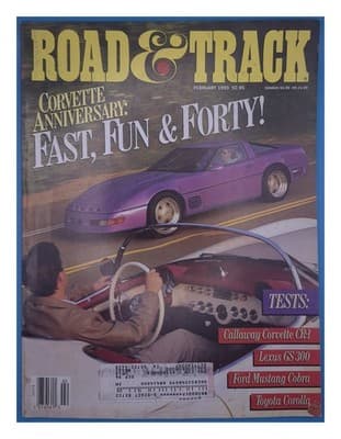 Road & Track February 1993 Corvette 40th Anniversary Magazine - Image 1