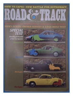 Road & Track July 1973 BMW vs Capri Grand Prix BMW Sixes Magazine - Image 1