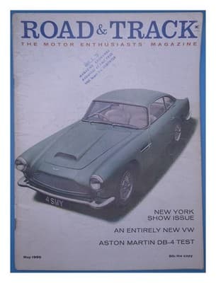 Road & Track May 1959 New York Show Issue Aston Martin DB-4 Magazine - Image 1