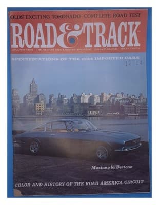 Road & Track January 1966 Toronado Road Test Mustang Bertone Magazine - Image 1