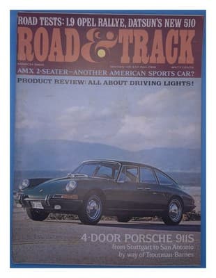 Road & Track March 1968 Porsche 911S Magazine - Image 1