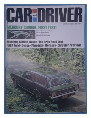 Car and Driver October 1966 Mercury Cougar First Test Magazine - Image 1