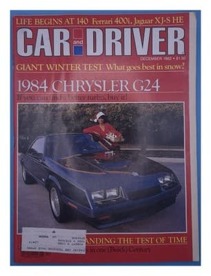 Car and Driver December 1982 Chrysler G24 Turbo Car Magazine - Image 1