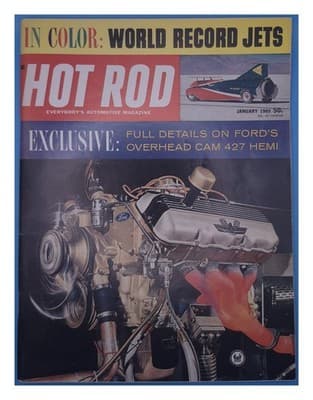 Hot Rod January 1965 World Record Jets & Ford 427 Hemi Magazine - Image 1