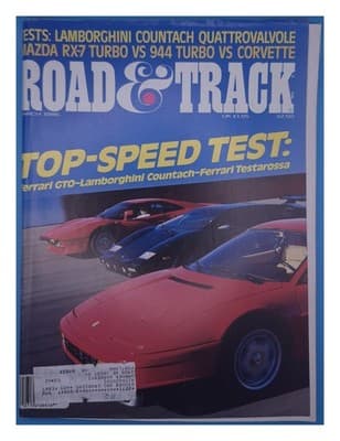 Road & Track March 1986 Ferrari GTO Lamborghini Countach Testarossa Magazine - Image 1