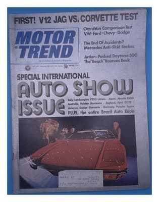 Motor Trend April 1971 Jaguar vs Corvette Test Magazine - Image 1
